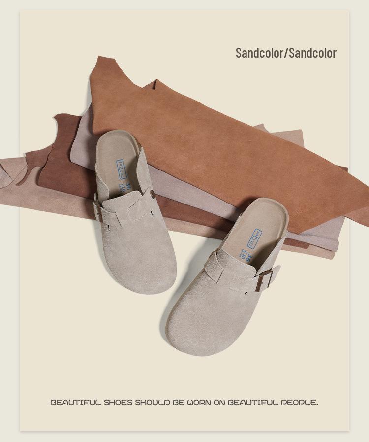 Женские ретро-сабо Birkenstock из натуральной кожи с полузакрытым верхом и толстой подошвой.