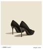 2024 Popular New Women's High Heel Black Stilettos In Suede, Perfect for Autumn and Winter Fashion.