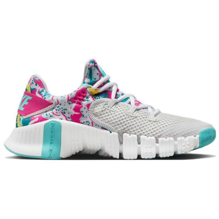 Nike Free Metcon 4 Graffiti Graphics Women Sneakers Grey Photon-Dust Dynamic-Turquoise DQ0304-001