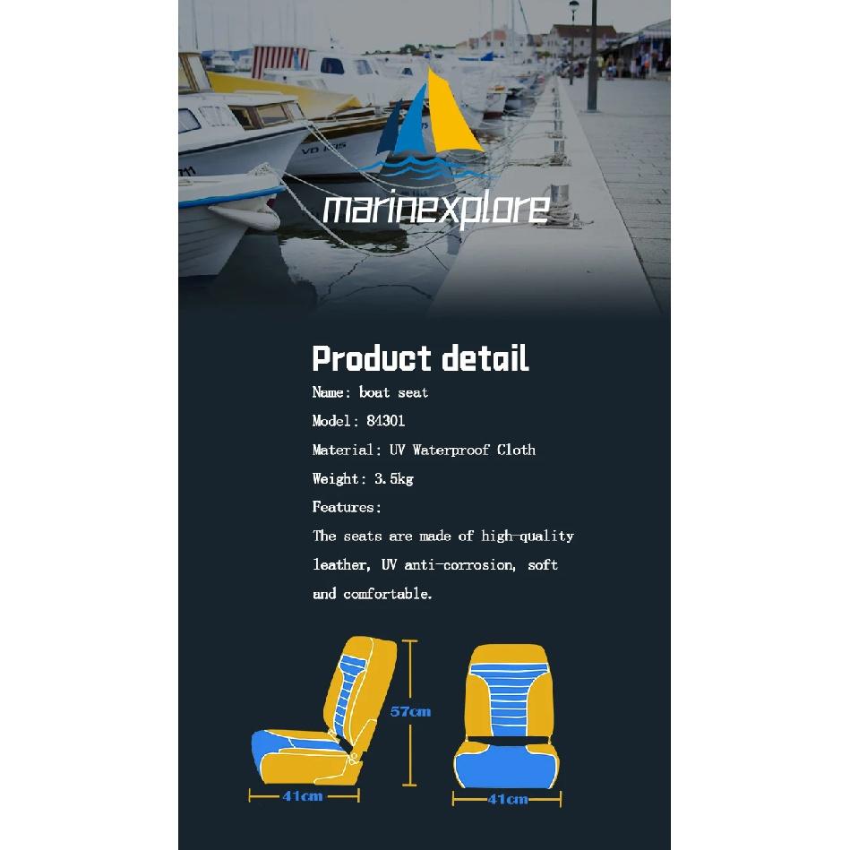 Boat Seats with Pedestal Folding Boat Chair Marine Seats Waterproof and Ultraviolet-proof for Speedboats Marine