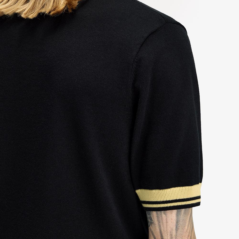 FRED PERRY [Sharp] Contrast Cuff Knit Shirt - Black/Champagne Afpm2612323-90A