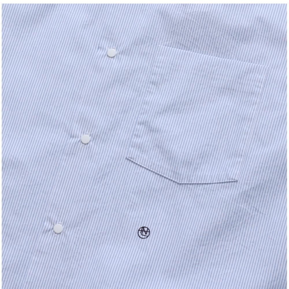 Nanamica Полосатая Ветрозащитная Рубашка Унисекс Sugf362e Sx