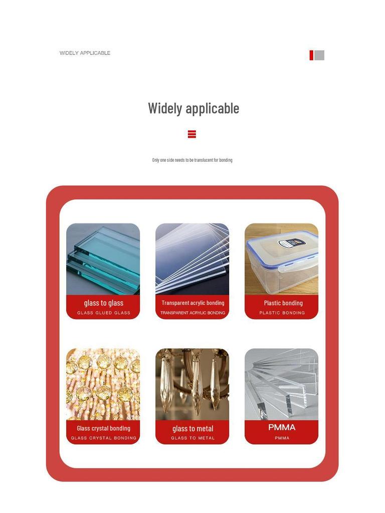 Crystal Clear UV Glue for Glass and Metal Bonding: Shadowless Adhesive for Crystal Lighting and Electronic Scales.