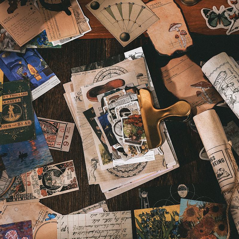 200 шт. Винтажный блокнот с клипсой и клеем для заметок, скрапбукинга, дневника, альбома, материал для этикеток, декоративные канцелярские товары, крафтовая фоновая бумага