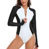 Surf Long Sleeve Swimsuit Rash Guard Swimwear Women Zipper One Piece Bathing Swimming Suit