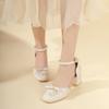 2024 Весна Женские Туфли Мэри Джейн На Высоком Каблуке Туфли Для Вечеринки Свадьбы Белые Розовые Бежевые Туфли Принцесса Косплей Лолита Туфли 36-40