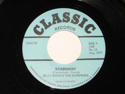 7-дюймовая пластинка BILLY WARD & HIS DOMINOES - Stardust / Deep Purple CR6736 Classic Records Canada Поп Б/У