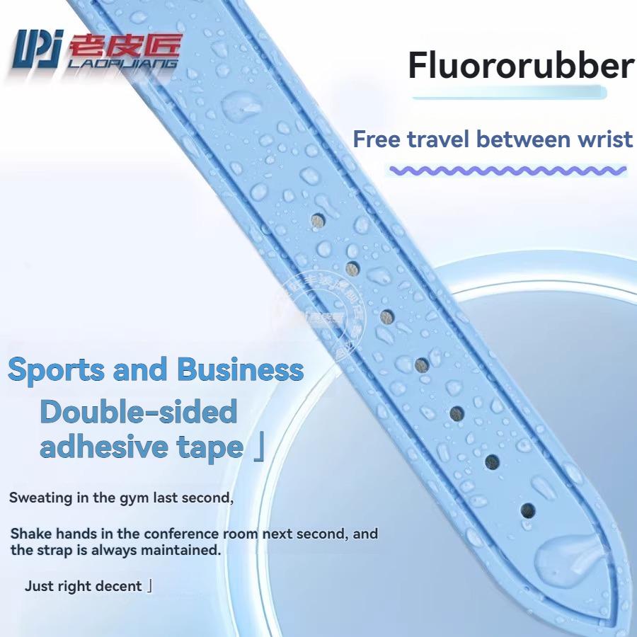 Для Cartier Santos Dumont Женский WSSA0032 Фторокаучуковый ремешок Пряжка-штифтик Маленький и Средний размер Каучуковый ремешок для часов из FKM 15 мм 17,5 мм