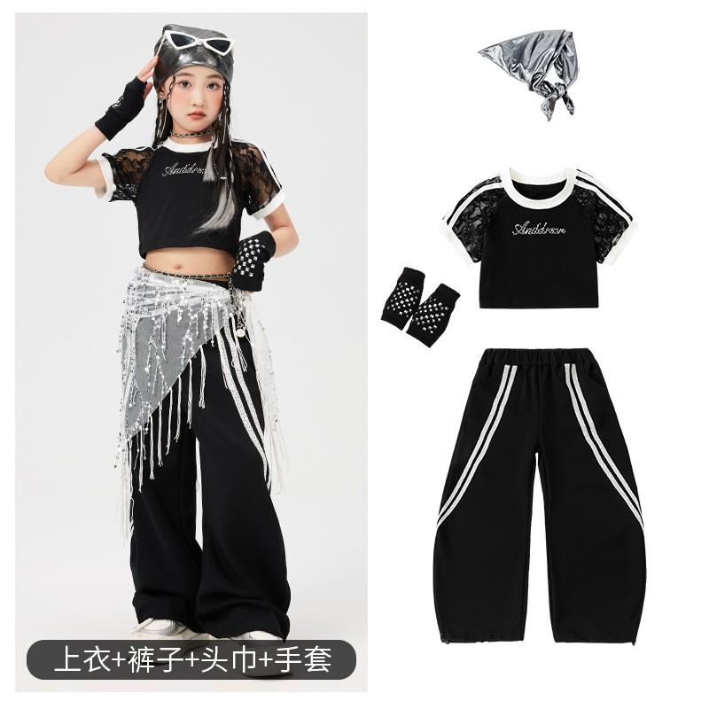 Girls Hip Hop Jazz Dance Costume Kids Performance Outfit Streetwear Stage Show