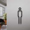 Black Gold Color Toilet Sign Plate Brass Wash Room Door Wall Label Sticker Wc Holder Signage Board