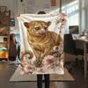 1PC Romanticism Print FlAannel Blanket, High quality Comfortable for All Seasons, Home Decor, Warmth and Comfort