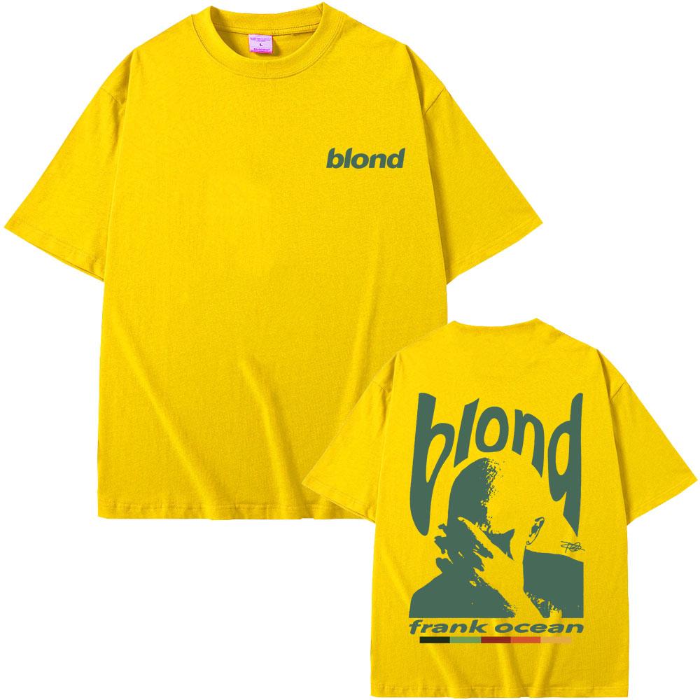 Rapper Frank Graphic T-shirts Hip Hop Ocean Album T Shirts Blond Fashion Oversized Men's Cotton Tshirt Male Vintage Streetwear