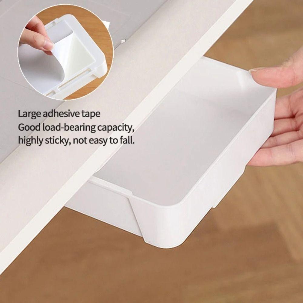Large Capacity Undertable Drawer Self-Adhesive Hidden Drawer Cosmetics Stationery Organizer