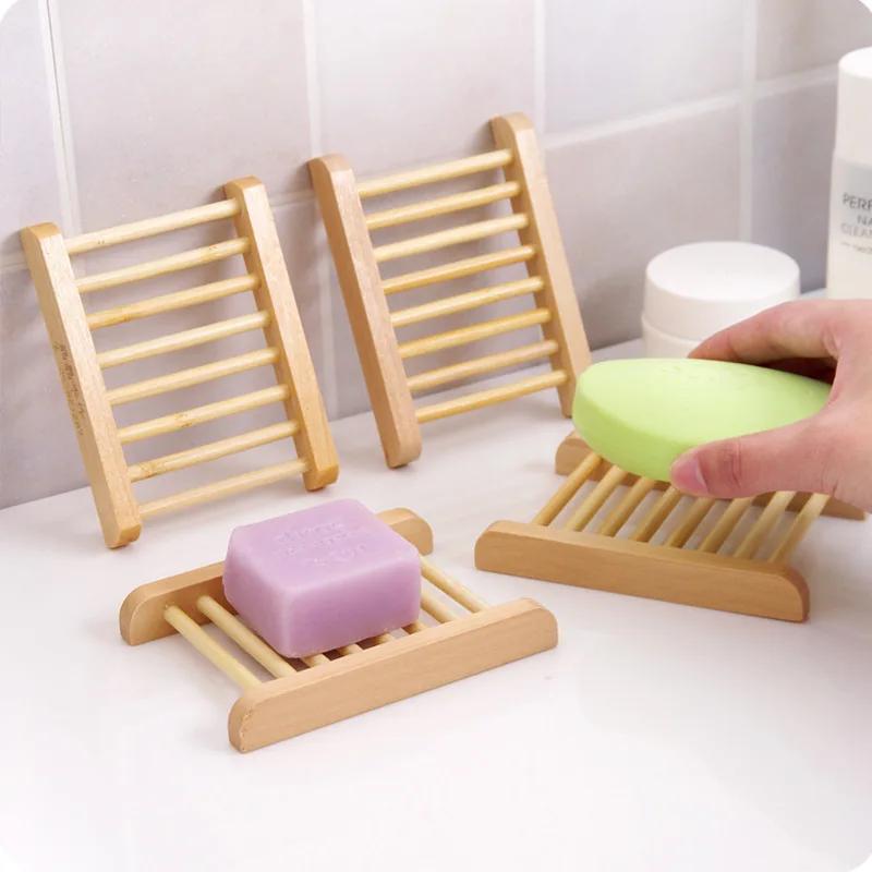 1Pcs Handmade Wooden Soap Box Frame Creative Contracted Bathroom Toilet Soap Natural Bamboo Drop