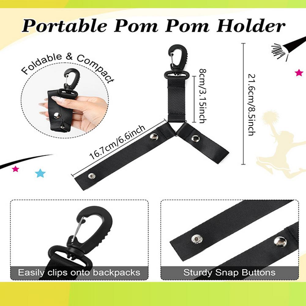 1PC Cheerleading Pompom Holder Cheer Bag Organizer With Snapbutton Durable Hanger For Multiple Poms Cheer Gear Accessories