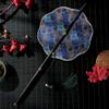 Аксессуары для веера-одежды эпохи Воюющих царств, Меч-веер в древнем стиле, Воздушный древний Ханьфу, Фотоаксессуары в новом китайском стиле, Фиолетовый бамбук с кисточкой, длинная ручка