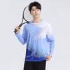 Men Women Quick Dry Long Sleeve Badminton Shirt Set Round Neck Training Sportswear Camo Print