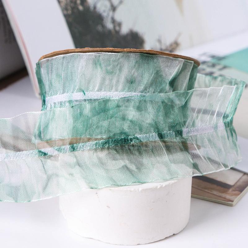 High Quality Solid Color Lace Through Yarn Ribbon butterfly Clip Hairpin Raw Material Gift Wrap Solid Color Ribbon