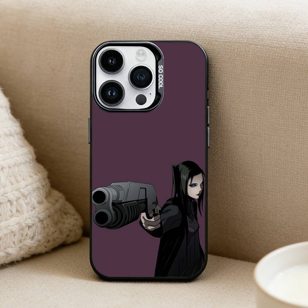 Аниме E-ergo P-Proxy Чехол для телефона для iPhone 16,15,14,13,12,17,Pro,MAX Черный Матовый Ударопрочный Чехол