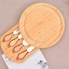Bamboo Cheese Pizza Board with Fork Cutlery Set Dinner Plates Western Food Tray  Vegetable Fruit