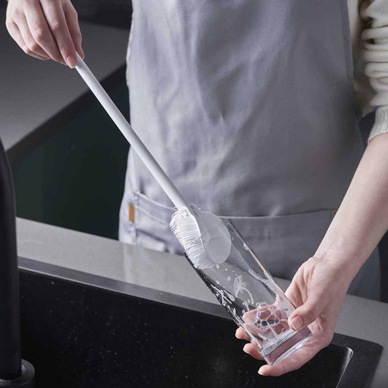 Bendable Cleaning Brush Cup Scrubber Glass Cleaner Kitchen Cleaning Tool Long Handle Drink Bottle Glass Cup Cleaning Brush