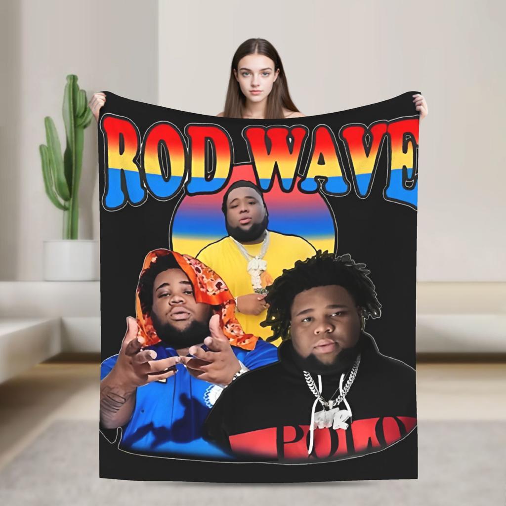 Rapper rod wave Blanket Decorative Flannel Bedding Throws For Couch Bed Super Warm Custom Quality Bedspread Gift