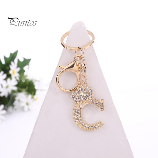 Брелок для ключей, роскошный горный хрусталь, корона, инициалы, автомобильный брелок AG, золотой брелок с 7 буквами, женский аксессуар для сумки, орнамент
