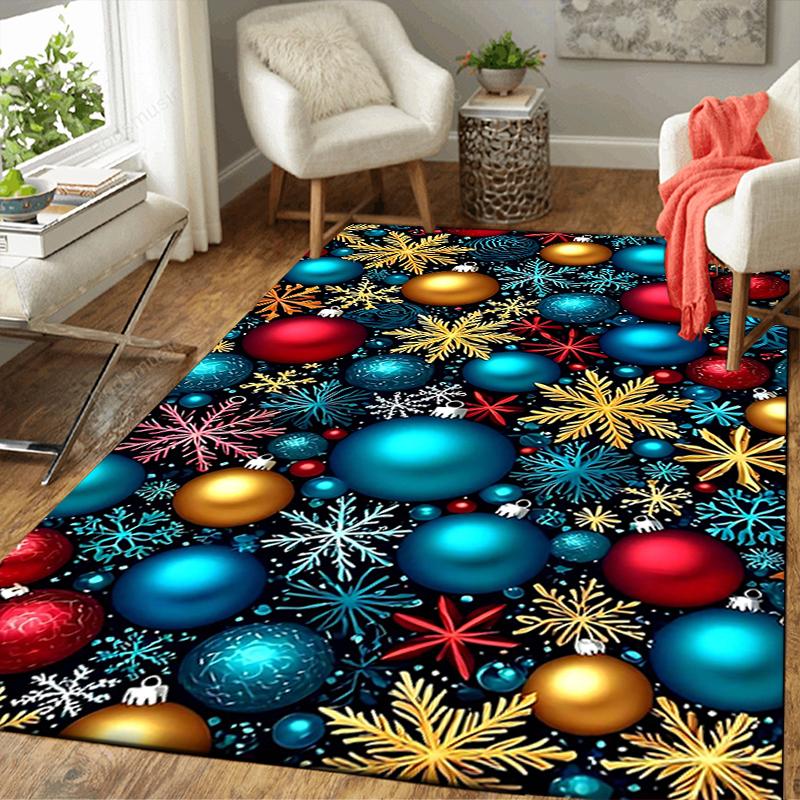 1Pc Christmas Night Celebration Rug Office Carpet Indoor Outdoor Doormat Nonslip Soft And Comfortable Living Room Christmas Halloween Gift D91823