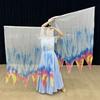 Multicolor Rectangle Flags with Telescopic Sticks Colorful Scarves Flag  Dance Performance