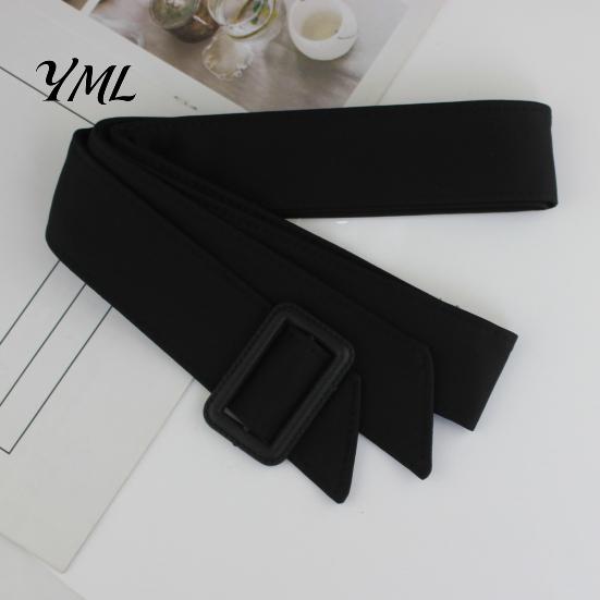Soft Texture Belt Adjustable Wide Waist for Women, 67 Inch Replacement Trench Coat Waistband with Black Autumn Winter Outfit Decor Square Buckle,