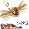 Toy For Cat Bird Rechargeable Electric Flapping Wings Bird Cat Toy Sound Chirping Bird Catnip Touch Activated Plush Toy