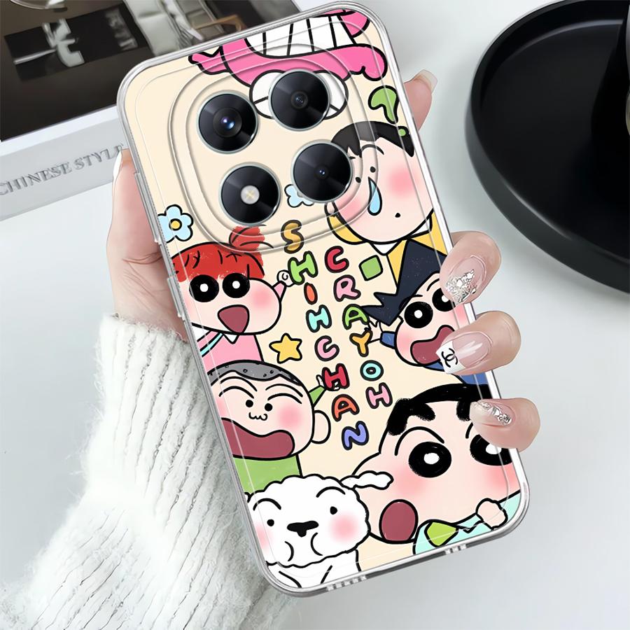 Cute Crayons Shinchans Case for Xiaomi Redmi Note 14 Pro Plus 14C Note 13 12 12S 13C 10S 11 11S 9 10 A4 Soft Phone Cover