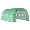 Tunnel Greenhouse, 3 x 4 x 2 m, Roll-Up Door, Large Windows, Galvanized Steel and PE, Green