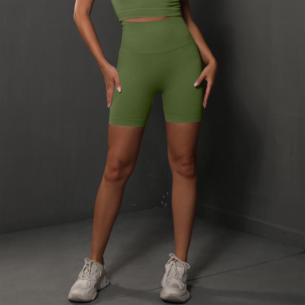 Women's Seamless Yoga Peach Pants, Running Fitness Shorts, Solid Color Shorts, Breathable Shorts