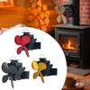 Wood Stove Fan Heat Powered Fireplace Fan Log Wood Burner 4 Blade Fireplace Fan Winter Warm Heat Distribution Aluminum Alloy