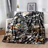 3D Vintage Hip Hop Star Portrait Flannel Blanket Ultra Soft Throw Blanket Sofa Bed All Season Bedspread Home Decor Fans Gift
