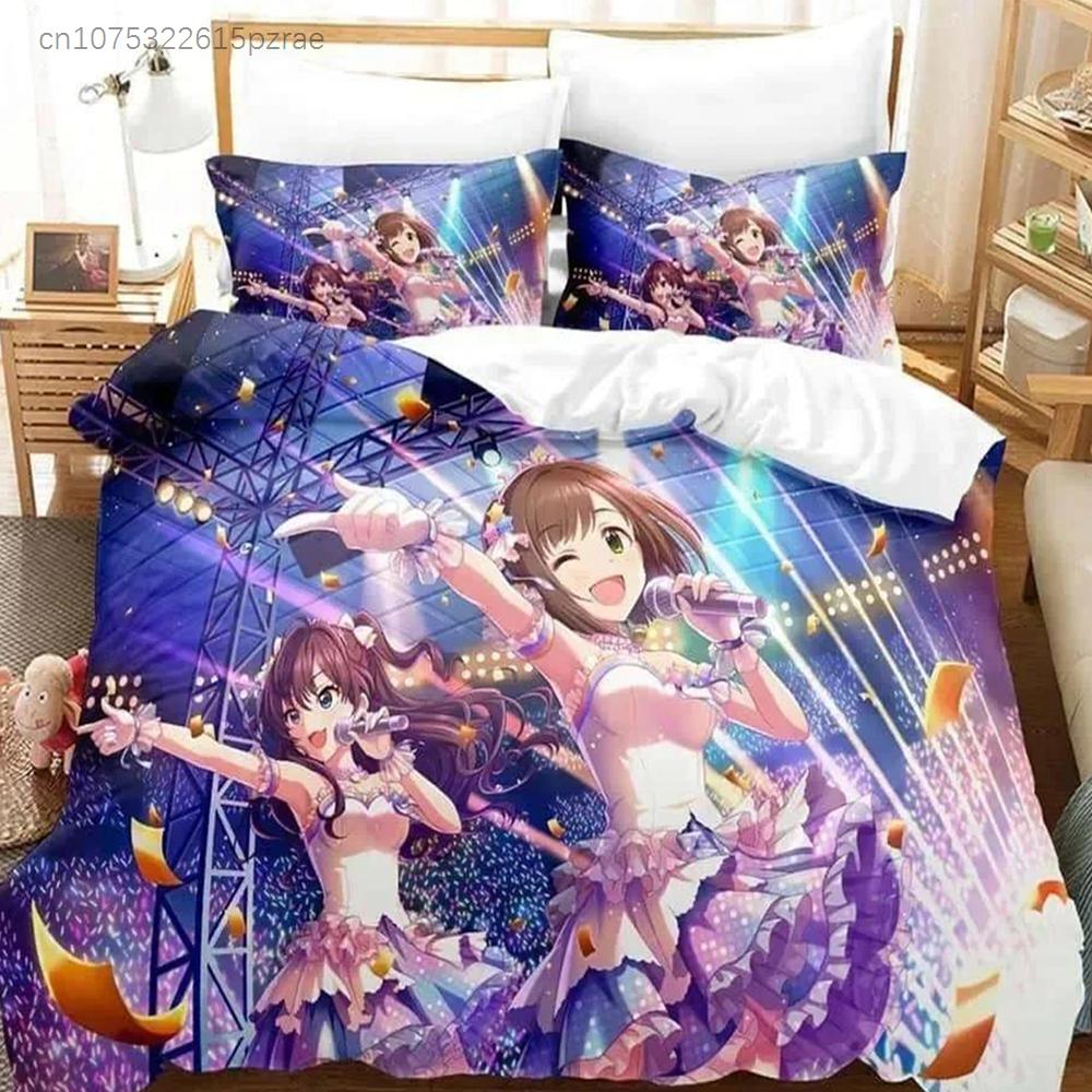 THE iDOLM@STER Cinderella Girls Starlight Stage Комплект постельного белья с наволочкой и пододеяльником Мягкое для кровати размера Queen King Домашний
