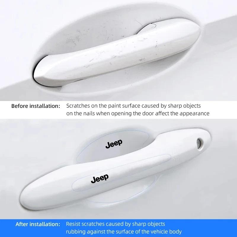 3D Anti-Scratch Door Handle Protector Guard for Jeep Gladiator Patriot Renegade Wrangler Grand Cherokee AKP1