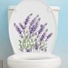 Lavender Toilet Sticker Removable Self-adhesive Waterproof PVC Living Room Bathroom Wall Art Purple-color Flower Toilet Lid Decoration Decal
