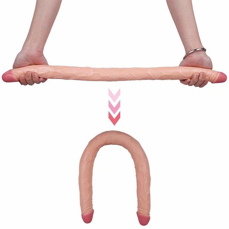 Huge Dildo 21/43/56cm Super Realistic Soft Penis Double Heads Sex Toys for Women Men