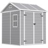 Garden House, Garden Shed with Window, Lockable Door, Plastic, Grey