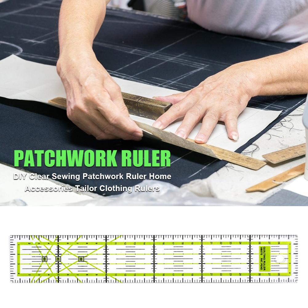 Акриловая линейка для пэчворка, двухцветная портновская линейка, инструменты для квилтинга и шитья своими руками, измерительные инструменты, линейка для рисования