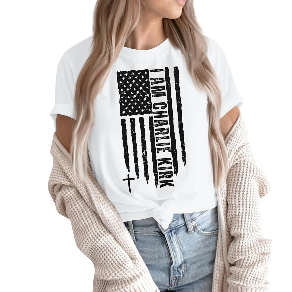 Женские модные повседневные пуловеры с короткими рукавами и круглым вырезом с принтом