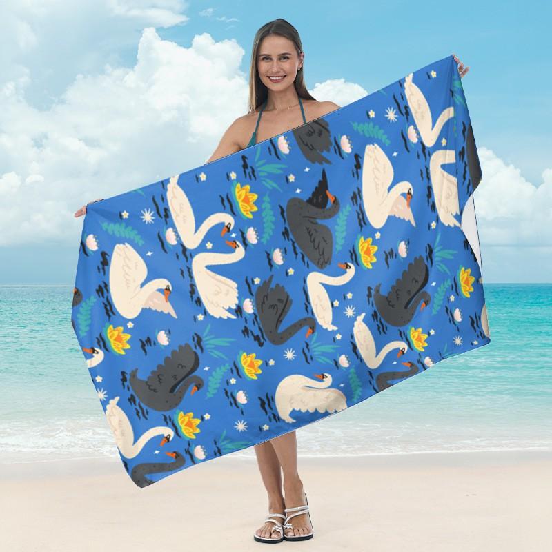 Ultrafine Microfiber Beach Towel Adults Quick-Dry Swim With Digital Print Lightweight Absorbent Bath Pool Sea Travel Yoga