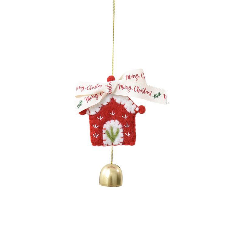 Handmade Wool Felt Bell Christmas Ornaments Eco-Friendly Colorful Mini Hanging Decor for Xmas Tree Wreath Holiday Supplies
