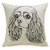 Decorative Square Throw Pillow Cover Dog Cavalier King Charles Funny Head Spaniel Breed Drawn Beautiful Black Animals Wildlife