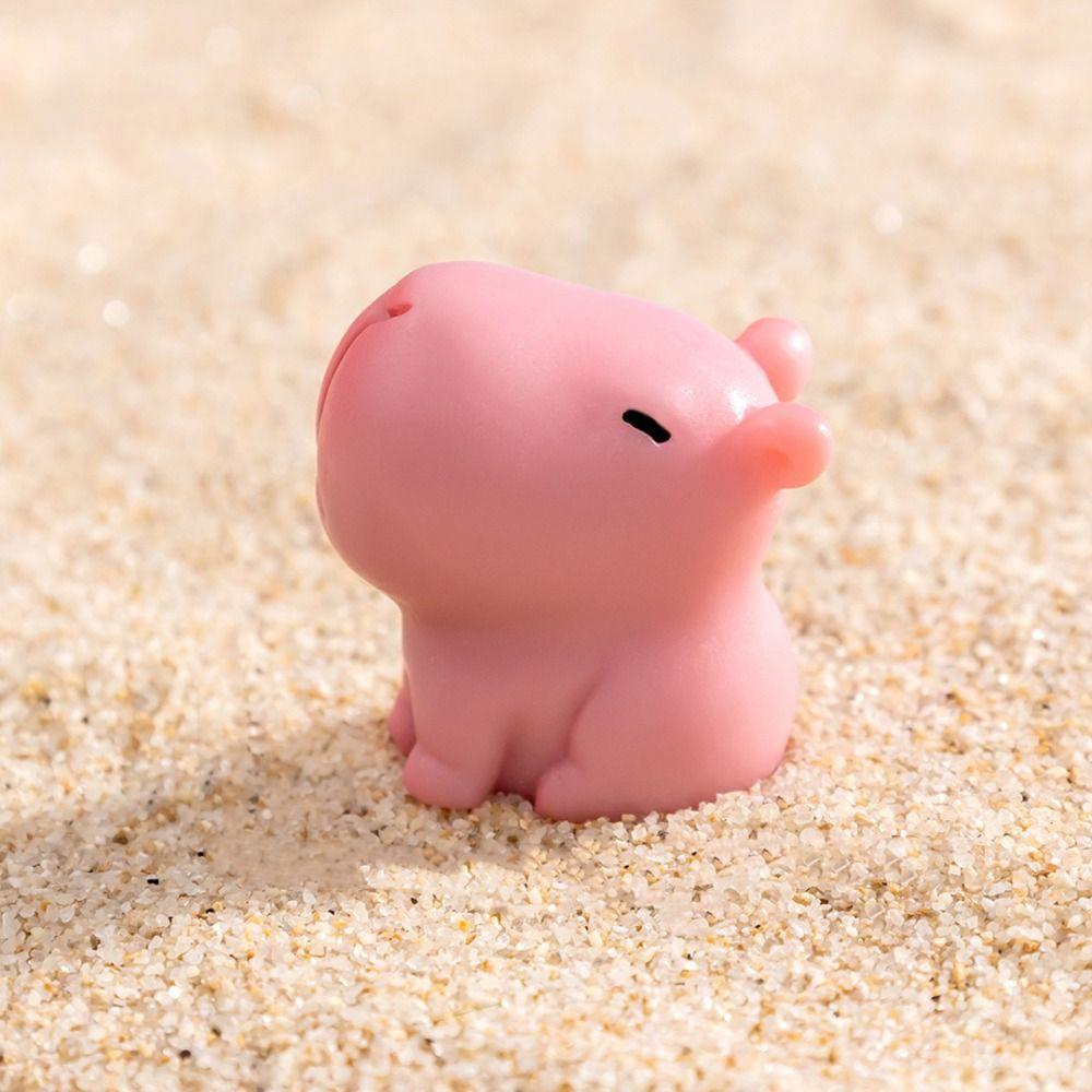 Смола Мультяшная Статуэтка Капибары DIY Аксессуары Миниатюрные Фигурки Капибары Офис Дом Микро Ландшафт Мини Животные Фигурка