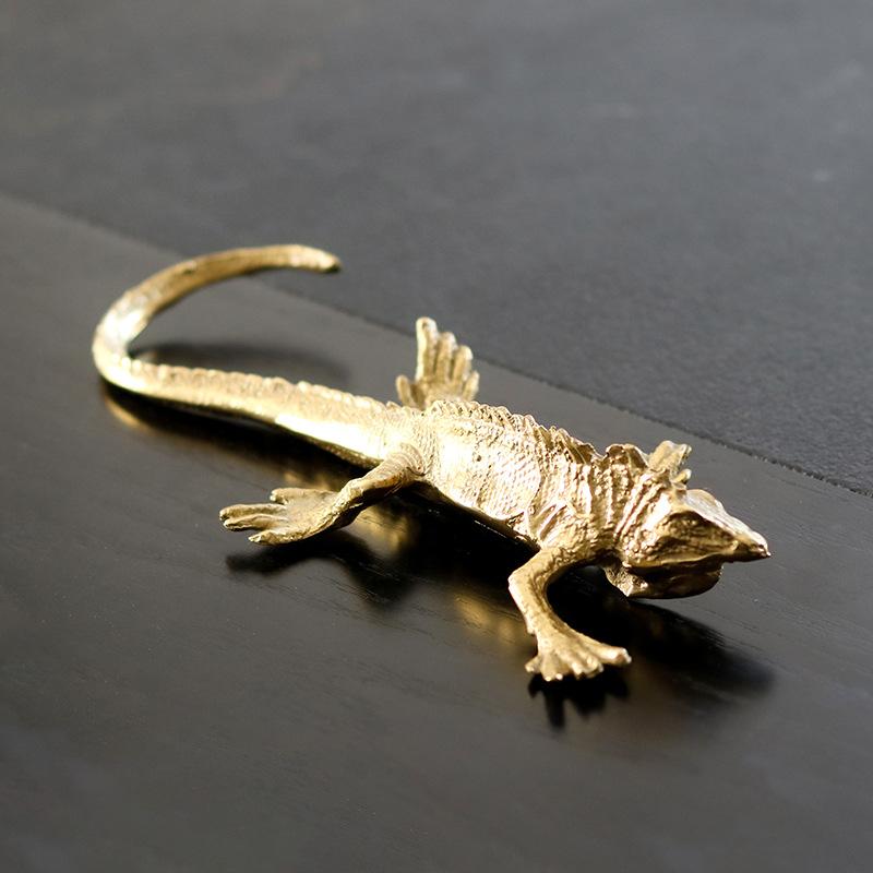 Modern Creative Brass Golden Lizard Ornaments Model Room Hotel Villa Living Room Office Light Luxury Soft Decorations