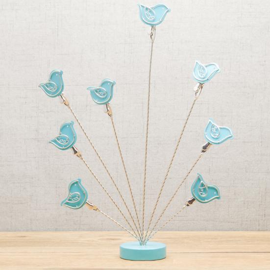 Desktop Photo Tree Holder Clip with Round Base 8 Branch Gift Card Holder with Clips Peace Pigeon Picture Display