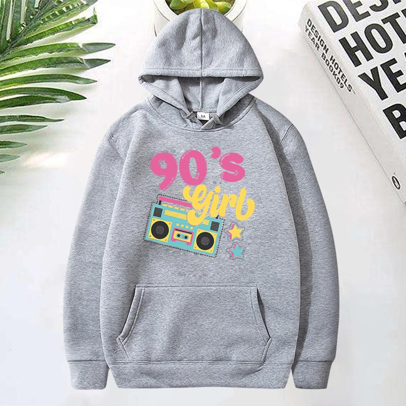 Funny 90'S Girls Printed Hoodie Fashion Women Long Sleeves Autumn Winter Casual Pullover Tops 90'S Girls Female Sweatshirt